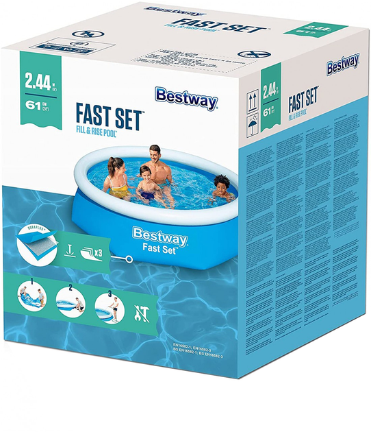 Надувний басейн Bestway Fast Set 244 x 61 см (6941607309995) - зображення 1