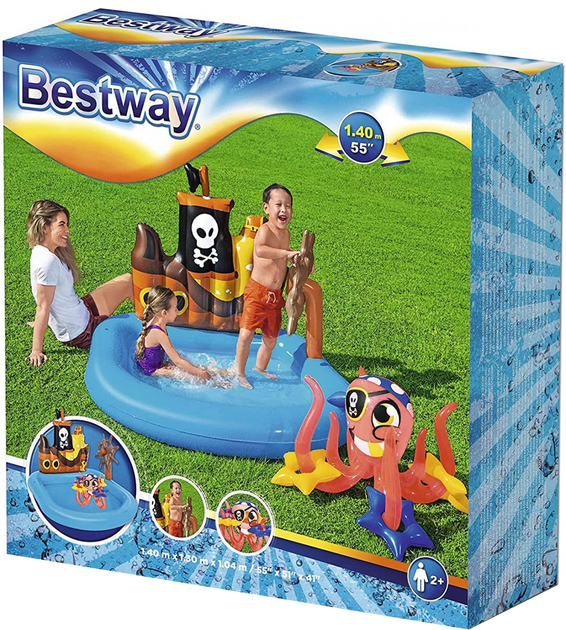 Dmuchany plac zabaw dla dzieci Bestway Ships Ahoy Pirat 140 x 130 x 104 cm (6942138982473) - obraz 1