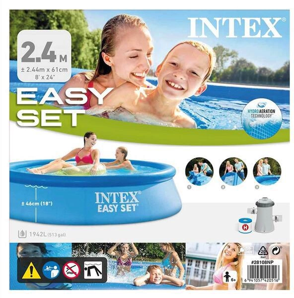 Dmuchany basen Intex Easy Set Pool Set 244 x 61 cm (6941057420516) - obraz 1