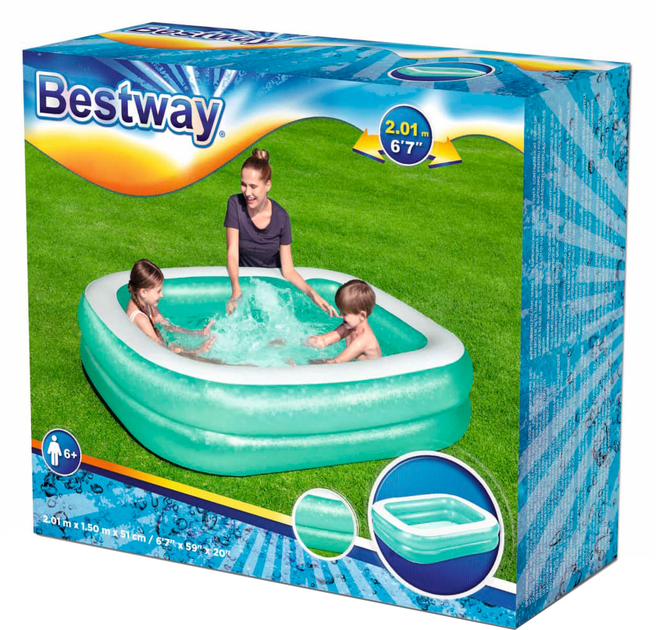 Dmuchany basen Bestway Rectangular Pool 201 x 150 x 51 cm (6942138967982) - obraz 1