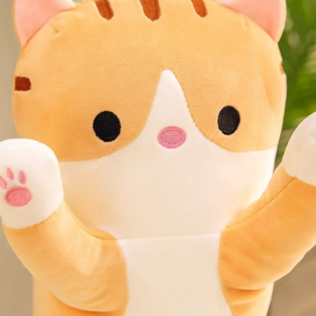 Мягкая Игрушка обнимашка Кот Батон 70X12см Персик - Фото 2 Мягкая Игрушка обнимашка Кот Батон 70X12см Персик - изображение 2