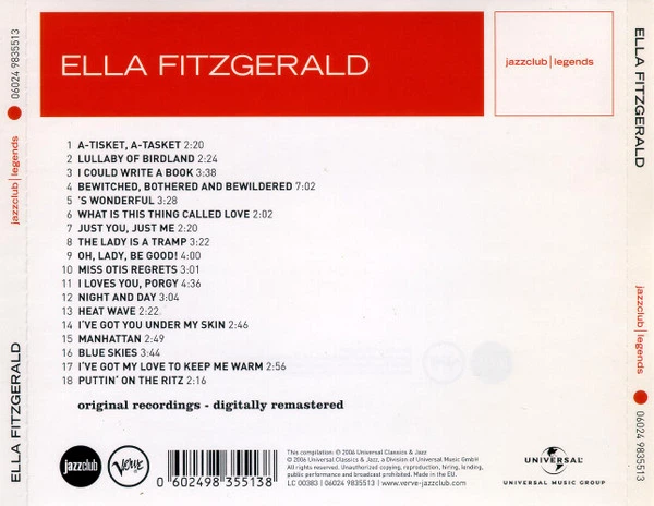 Музичний CD диск Ella Fitzgerald - Jazzclub - Lady Be Good! ліцензійний - Фото 2 Музичний CD диск Ella Fitzgerald - Jazzclub - Lady Be Good! ліцензійний - зображення 2