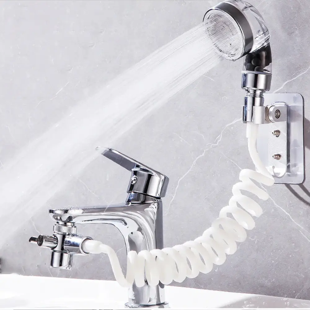 Душевая насадка на кран Mix Shower Mini Комплект с гибким шлангом и адаптером аэратором - изображение 8