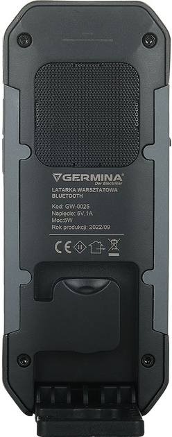 Latarka warsztatowa LED z glosnikiem Bluetooth Germina 550 lm 3000 mAh (GW-0025) - obraz 5