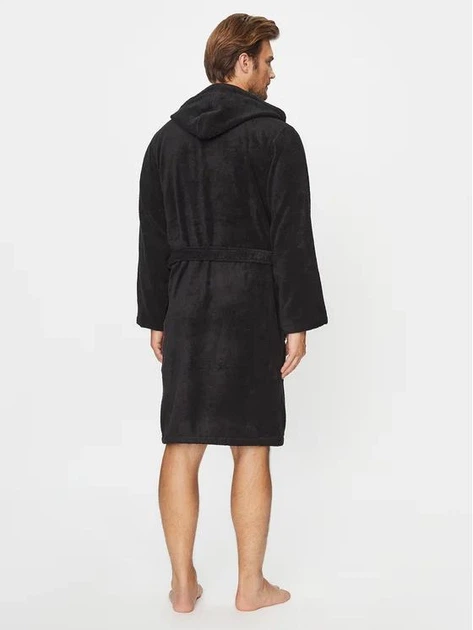 Emporio Armani халат мужской банный спонжмохра черный розмір М 112057-3F591 - изображение 2