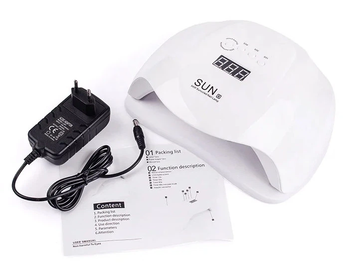 Лампа для маникюра UV/LED SUN X белая 54W(р) - Фото 5 Лампа для маникюра UV/LED SUN X белая 54W(р) - изображение 5