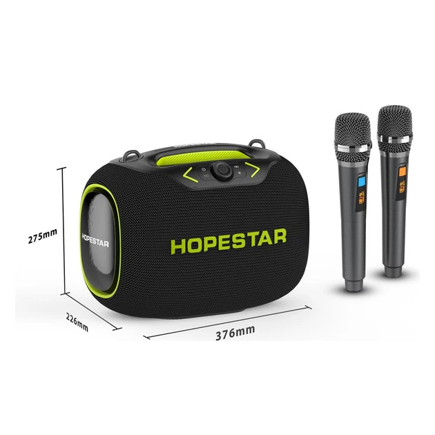 Портативная беспроводная Bluetooth колонка Hopestar Party Box с 2 Микрофоном Караоке |120Вт, Bluetooth| Черный - изображение 4