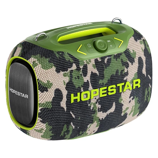 Портативная беспроводная Bluetooth колонка Hopestar Party Box с 2 Микрофоном Караоке |120Вт, Bluetooth| Camo - изображение 2