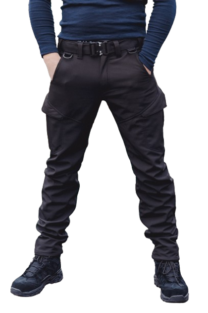 Тактичні штани SMILO cargo Softshell BLACK, XXL - изображение 1