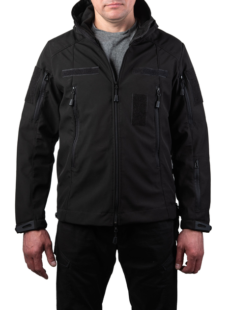 Тактична куртка SMILO soft shell black, XXL, Softshell - зображення 1