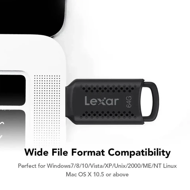 USB флеш-накопичувач Lexar JumpDrive V400 USB 3.0 100 mb/s 64Gb black LJDV40064G-BNBNC - Фото 3 USB флеш-накопичувач Lexar JumpDrive V400 USB 3.0 100 mb/s 64Gb black LJDV40064G-BNBNC - зображення 3