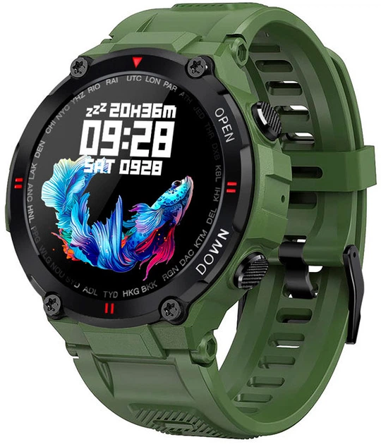Смарт-часы Modfit Ranger Army Green 36 мм (1077-0206) - Фото 1 Смарт-часы Modfit Ranger Army Green 36 мм (1077-0206) - изображение 1