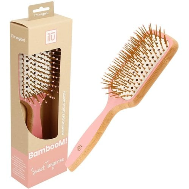 Щітка для волосся Ilu Bamboom Cepillo Paddle рожева 1 шт (5903018919096) - зображення 1