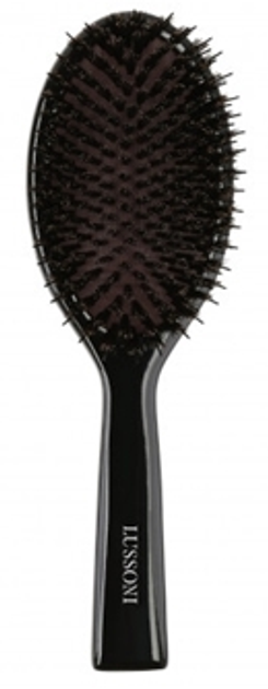 Щітка для волосся Lussoni Natural Style Cepillo Madera Oval чорна з темно-бордовим (5903018919300) - зображення 1