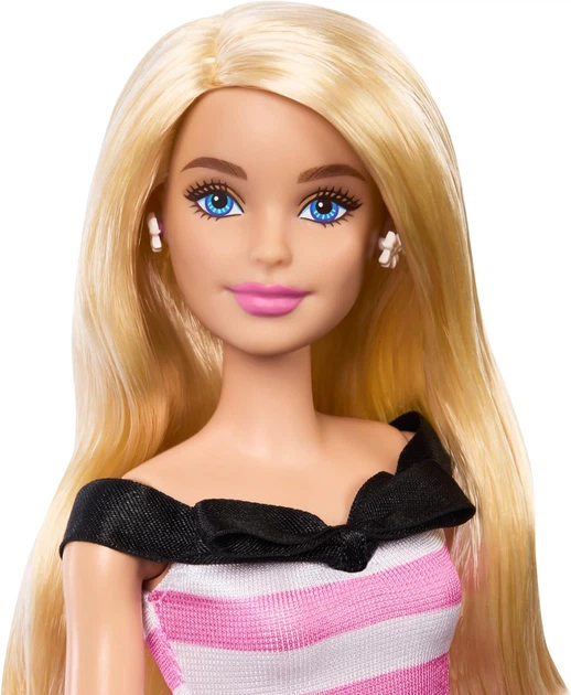 Лялька Барбі в смугастій сукні Barbie 65th Anniversary Pink & White Striped Dress (HTH66) - изображение 3