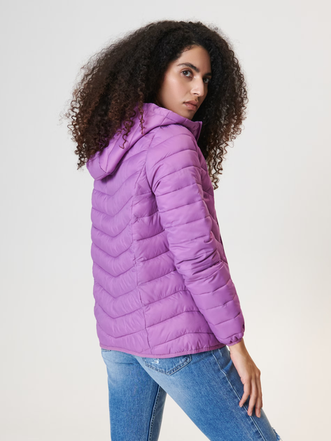 Куртка демісезонна коротка з капюшоном жіноча Sinsay 6559J XS Фіолетова (5904298998320) - зображення 2