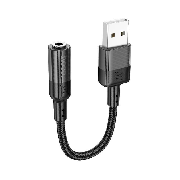 Внешняя звуковая карта HOCO Spirit transparent external Sound Card USB to 3.5mm (0.15M, USB, DAC). Black - изображение 2
