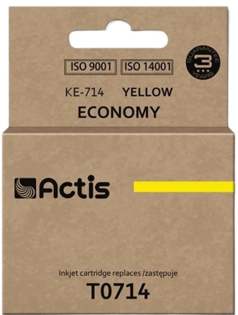 Картридж Actis для Epson T0714. T0894. T1004 Standard 13.5 мл Yellow (5901452129644) - зображення 1