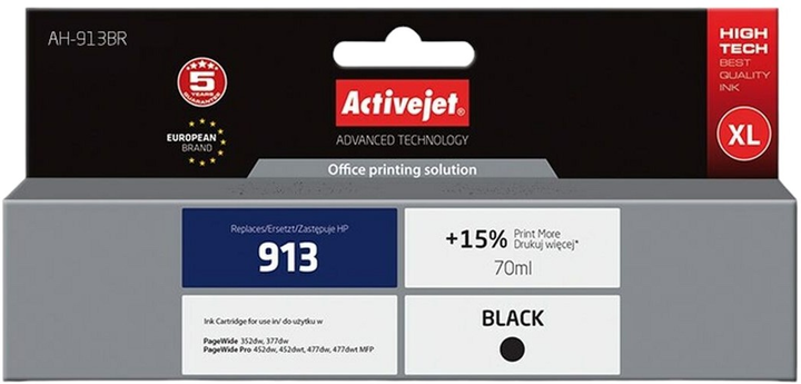 Tusz Activejet do AH-913BR HP 913 L0R095AE Premium 70 ml Black (AH-913BR) - obraz 1