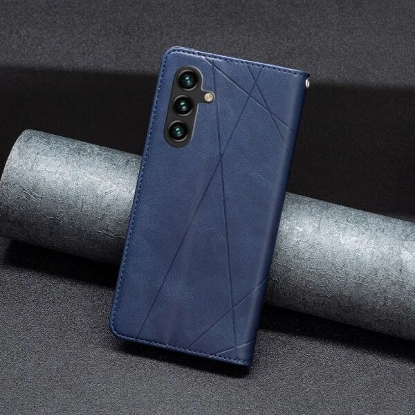 Чехол-книжка с кармашками UniCase Geometric Pattern для Samsung Galaxy A35 (A356) - Blue - изображение 3