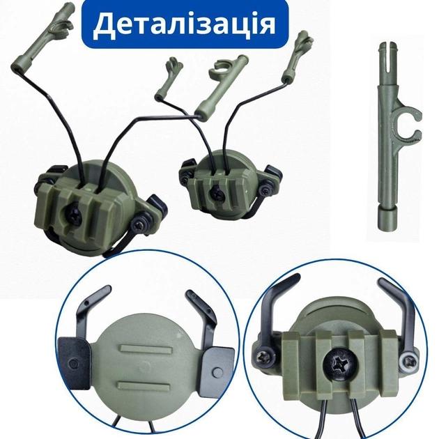 Адаптер кріплення для активних навушників на шолом 19-22 мм, затискний, комплект 670082 - зображення 2