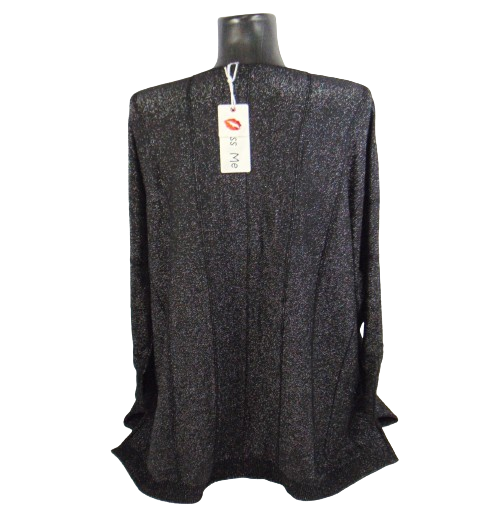 Тонкий джемпер с люрексом Kiss me 8029 2XL-3XL черный - изображение 2
