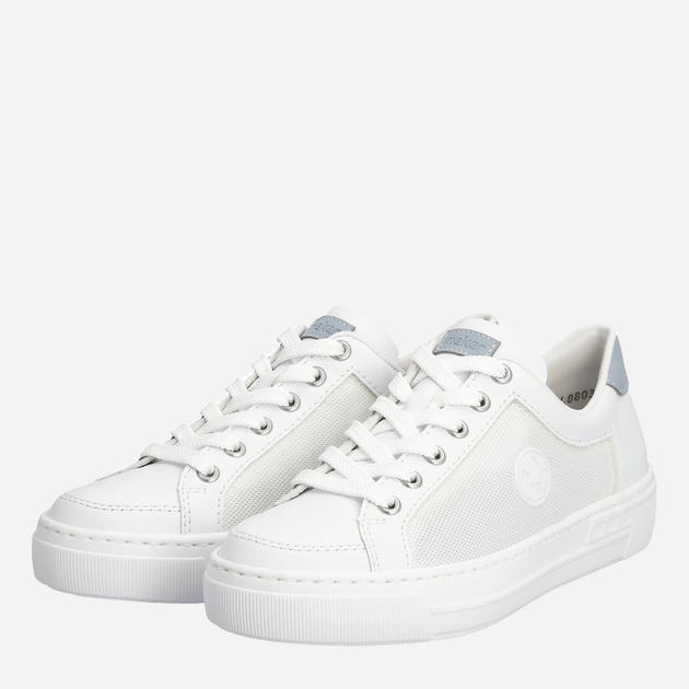 Sneakersy damskie z eko skóry RIEKER L8803-80 38 24.8 cm Białe (4061811761579) - obraz 3