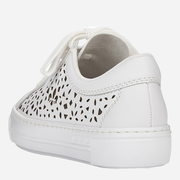 Sneakersy damskie ze skóry naturalnej RIEKER L8831-80 39 25.5 cm Białe (4060596275059) - obraz 6