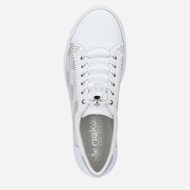 Sneakersy damskie z eko skóry RIEKER L9853-80 36 23.7 cm Białe (4061811383207) - obraz 8
