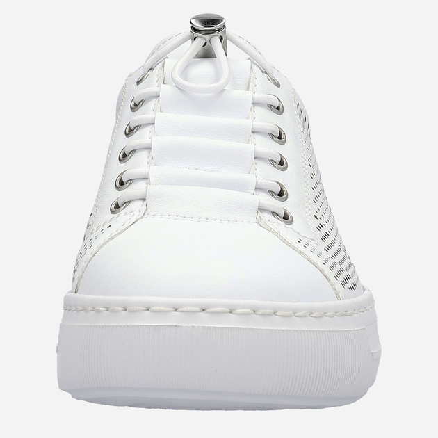 Sneakersy damskie z eko skóry RIEKER L9853-80 36 23.7 cm Białe (4061811383207) - obraz 10