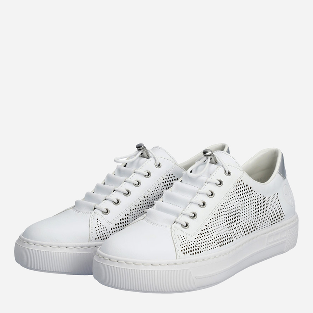 Sneakersy damskie z eko skóry RIEKER L9853-80 37 24.2 cm Białe (4061811383214) - obraz 3