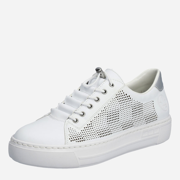 Sneakersy damskie z eko skóry RIEKER L9853-80 37 24.2 cm Białe (4061811383214) - obraz 5