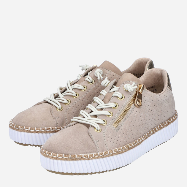 Sneakersy damskie RIEKER M2940-60 40 26.1 cm Beżowe (4061811392001) - obraz 6