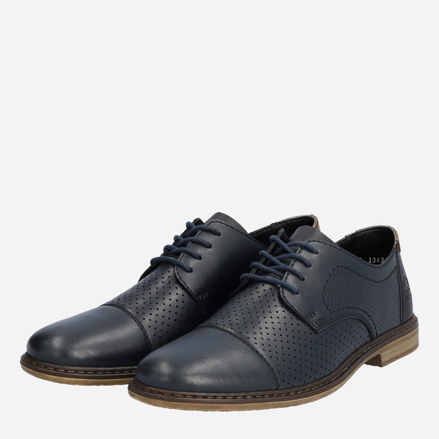 Buty derby męskie RIEKER 13431-14 46 30 cm Granatowe (4061811385393) - obraz 3