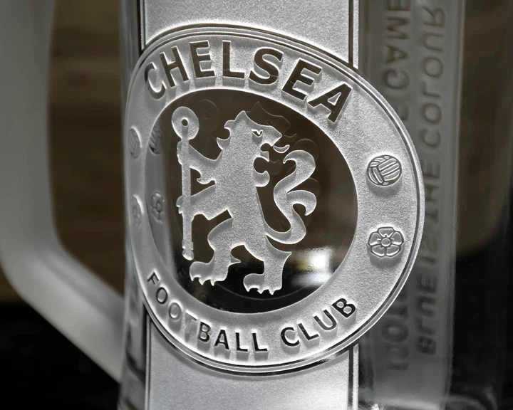 Пивний келих з гравіюванням ФК Челсі FC Chelsea на дві сторони з лозунгом і з матовою ручкою - зображення 4