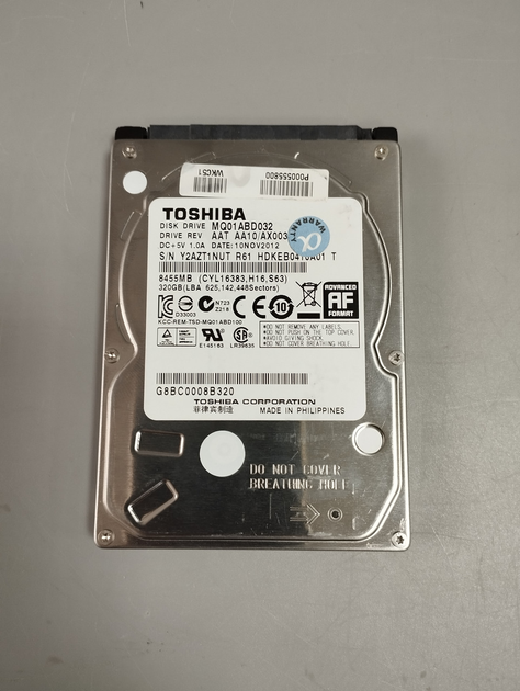 Жесткий диск 2.5" 320Gb Toshiba MQ01ABD032 (8Mb/5400/SATAII) БУ – фото ...