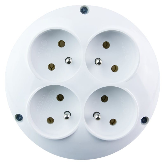 Rozgałęźnik elektryczny DPM R-41 4 gniazda z uziemieniem biały (5906881174197) - obraz 4