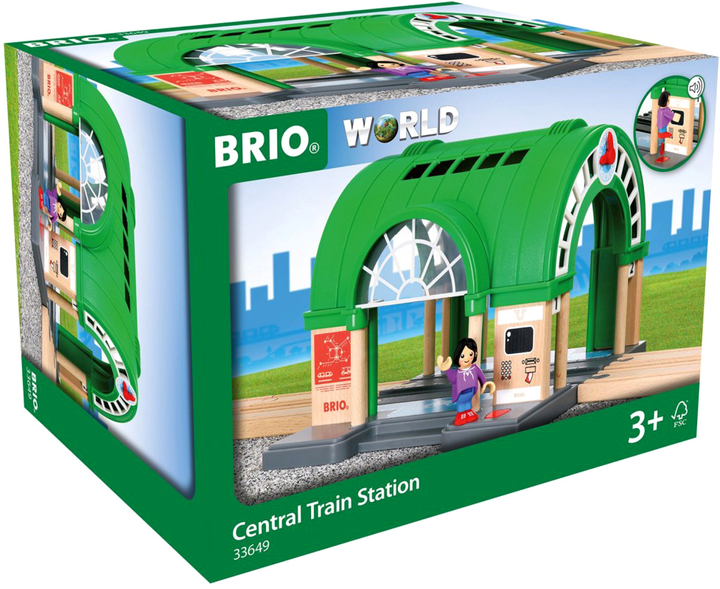 Zestaw do zabawy Brio World Central Train Station with Ticket Machine (7312350336498) - obraz 1