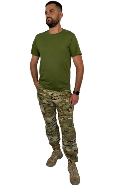 Тактична футболка, Німеччина 100% бавовна, олива TST-2000 - OL XXL - зображення 1