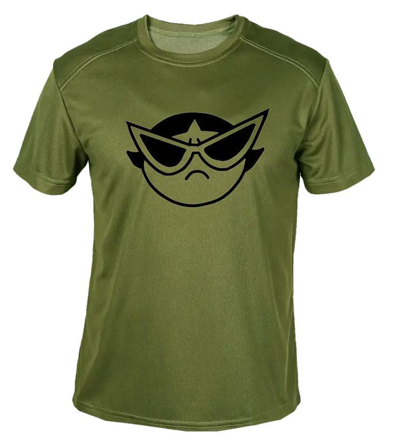 Футболка потоотводящая военная ВСУ с принтом "Злая девочка в очках" в оливе XL - изображение 1