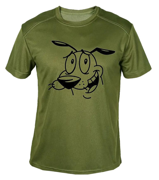 Футболка потовідвідна армійська ЗСУ з принтом "Смішний собака" в оливі S - зображення 1
