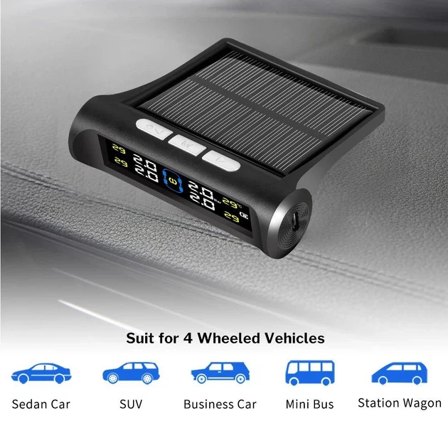 TPMS система контроля температуры и давления воздуха в шинах для Авто с солнечной панелью - изображение 4