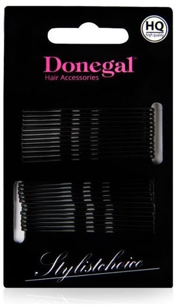 Шпильки для волосся DONEGAL чорні 5 см 24 шт (5907549250918) - зображення 1