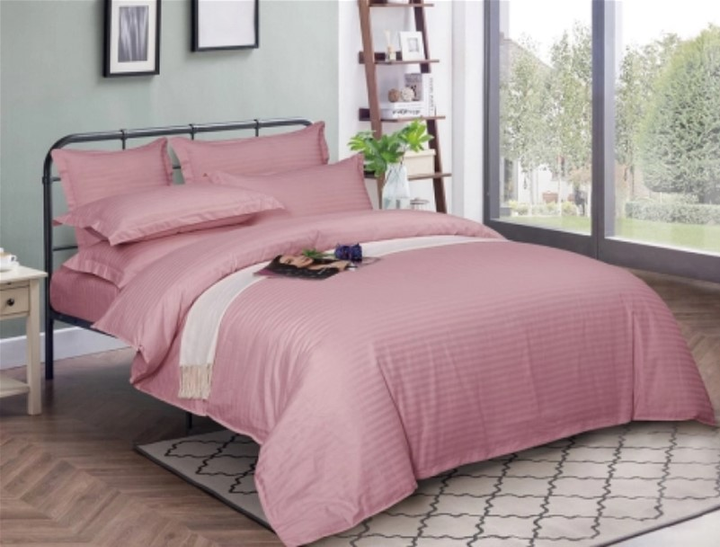 Акція на Комплект постільної білизни MirSon King Size 220 x 240 17-0607 Stripe Pink Бязь від Rozetka