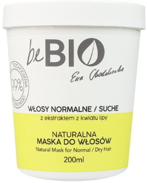 Maska Be Bio Ewa Chodakowska Kwiat lipy do włosów suchych i normalnych naturalna 200 ml (5908233660532) - obraz 1