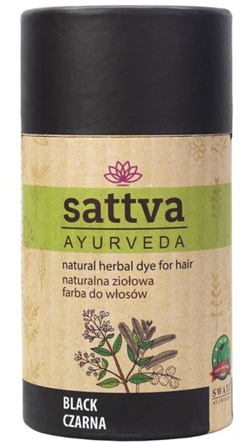 Farba do włosów Sattva Natural Herbal Dye for Hair naturalna ziołowa Black 150 g (5903794180000) - obraz 1