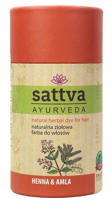 Farba do włosów Sattva Natural Herbal Dye for Hair naturalna ziołowa Henna & Amla 150 g (5903794180864) - obraz 1