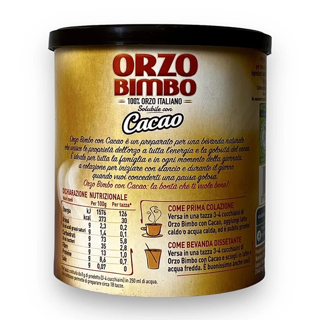 Орзо ORZO BIMBO con Cacao (ячменный напиток из какао) 150г - изображение 2