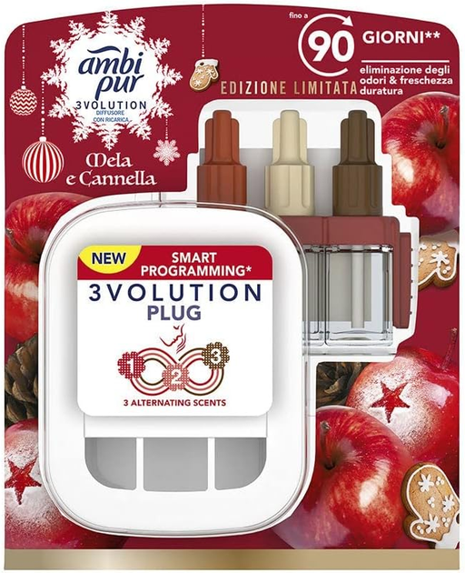 Elektryczny dyfuzor zapachowy z wkładem Ambi Pur 3Volution Apple Cinnamon 20 ml (8006540719817) - obraz 1