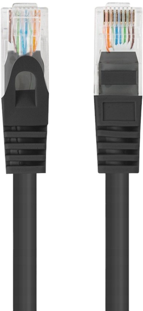 Патч-корд Lanberg Cat 6 UTP 1.5 м Black (PCU6-10CC-0150-BK) - зображення 1